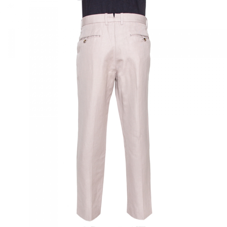 Pre Owned Tom Ford Beige Cotton Blend Regular Fit Trousers XXL