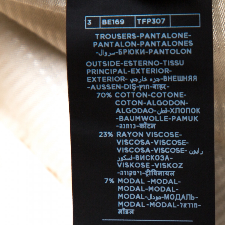 Pre Owned Tom Ford Beige Cotton Blend Regular Fit Trousers XXL