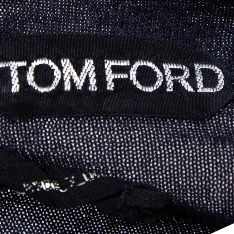 Pre Owned Tom Ford Navy Blue Cashmere Silk V Neck Sweater M