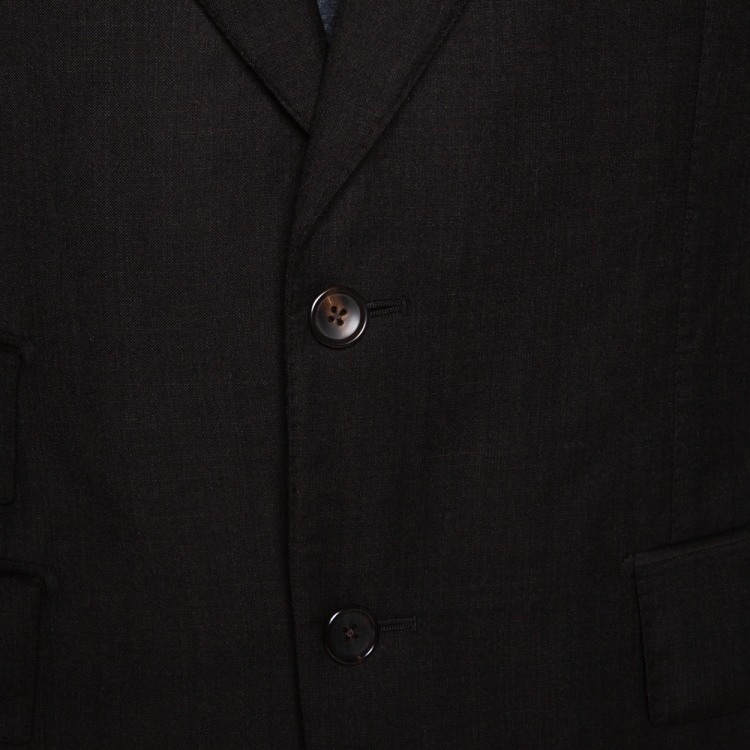 Pre Owned Tom Ford Dark Brown Wool Regular Fit Suit L