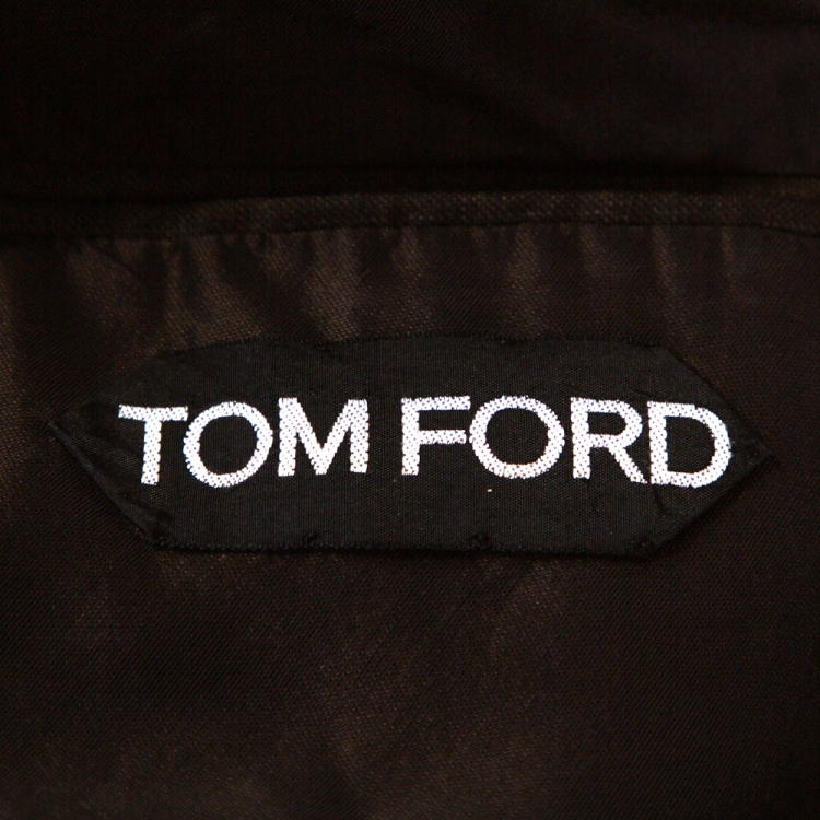 Pre Owned Tom Ford Dark Brown Wool Regular Fit Suit L