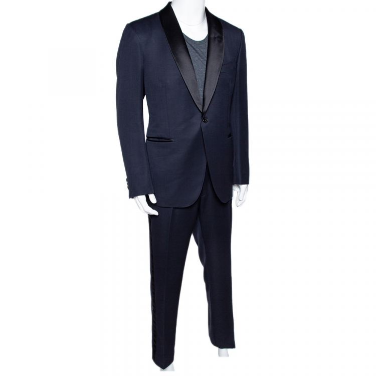 feudale invadere Hensigt Tom Ford Navy Blue Mohair Wool Blend Tuxedo Suit XXL Tom Ford | TLC