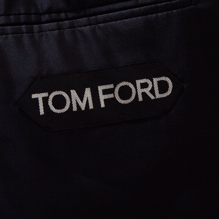 Pre Owned Tom Ford Navy Blue Mohair Wool Blend Tuxedo Suit XXL