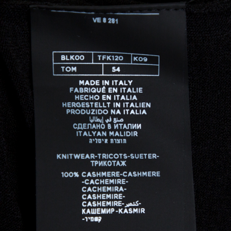 Pre Owned Tom Ford Black Cashmere Turtle Neck Sweater XXL