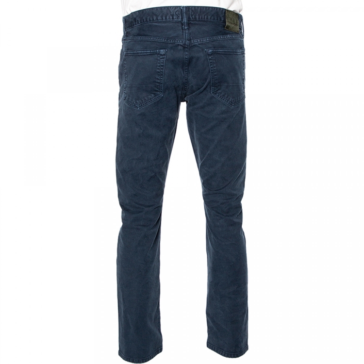 Pre Owned Tom Ford Blue Cotton Straight Fit Pants L