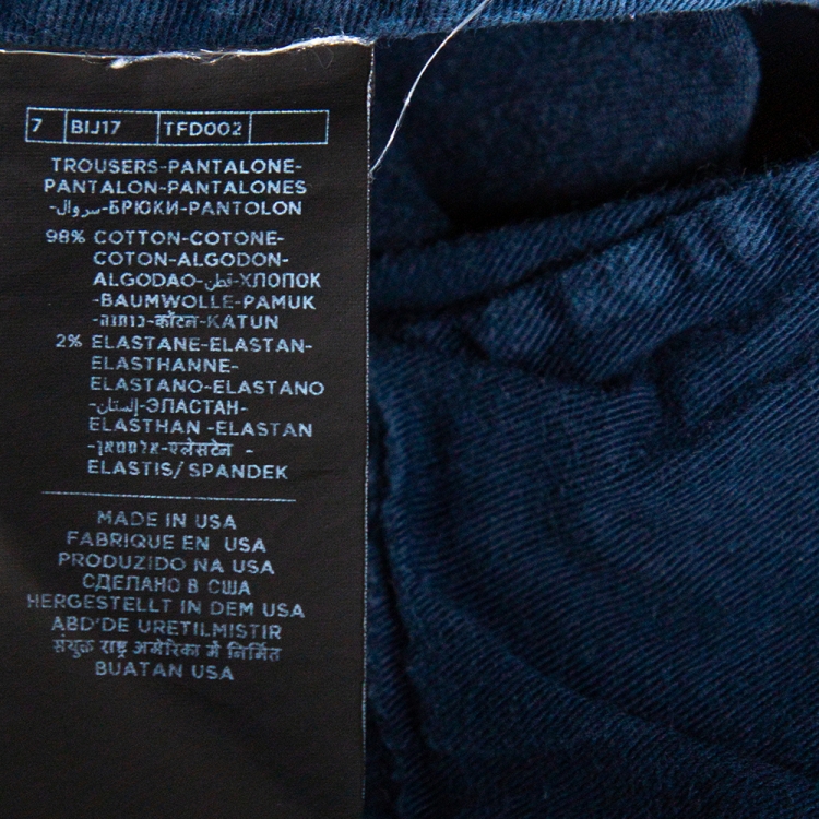 Pre Owned Tom Ford Blue Cotton Straight Fit Pants L