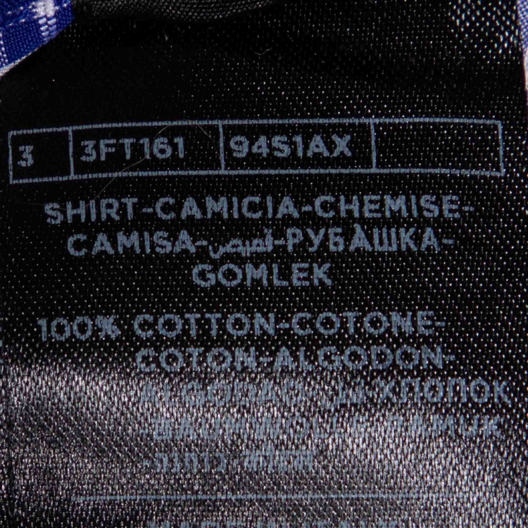 Pre Owned Tom Ford Blue & White Checked Cotton Shirt M