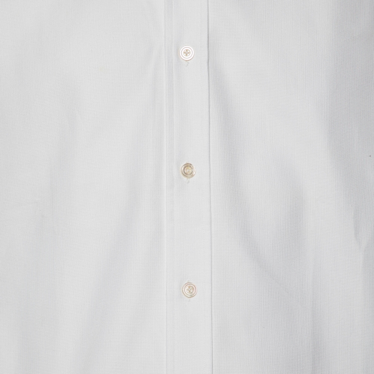 Pre Owned Tom Ford White Textured Cotton Classic Shirt M