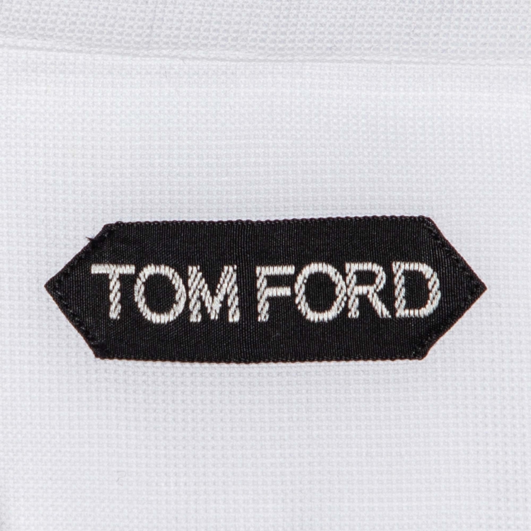 Pre Owned Tom Ford White Textured Cotton Classic Shirt M