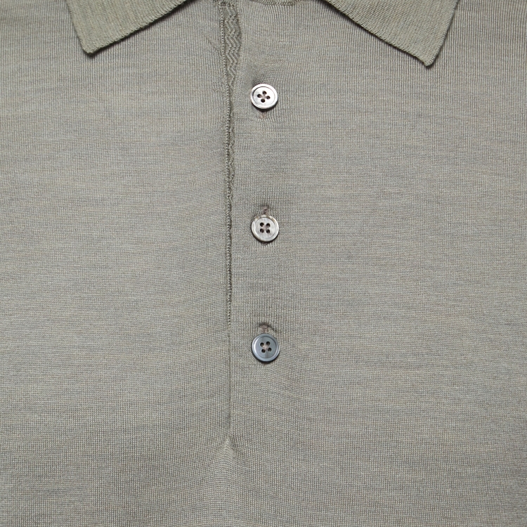 Pre Owned Tom Ford Brown Wool Long-Sleeve Knit Polo T-Shirt L