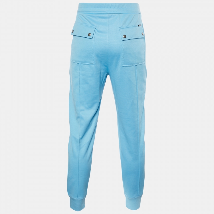 Pre Owned Tom Ford Blue Technical Cotton Regular Fit Sweatpants XL
