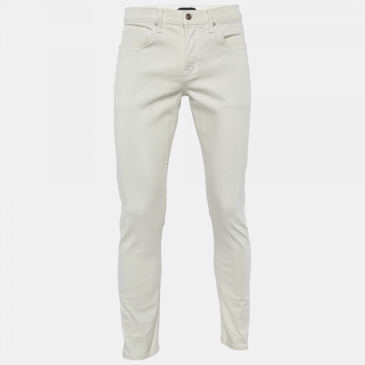 Pre Owned Tom Ford Beige Cotton Slim Fit Trousers M