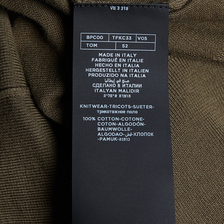 مملوكة مسبقًا Tom Ford Military Green Cotton Knit Polo T-Shirt XL