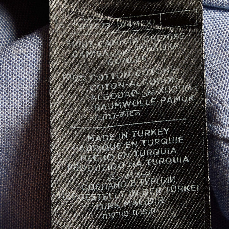 Pre Owned Tom Ford Blue Cotton Button Front Shirt M
