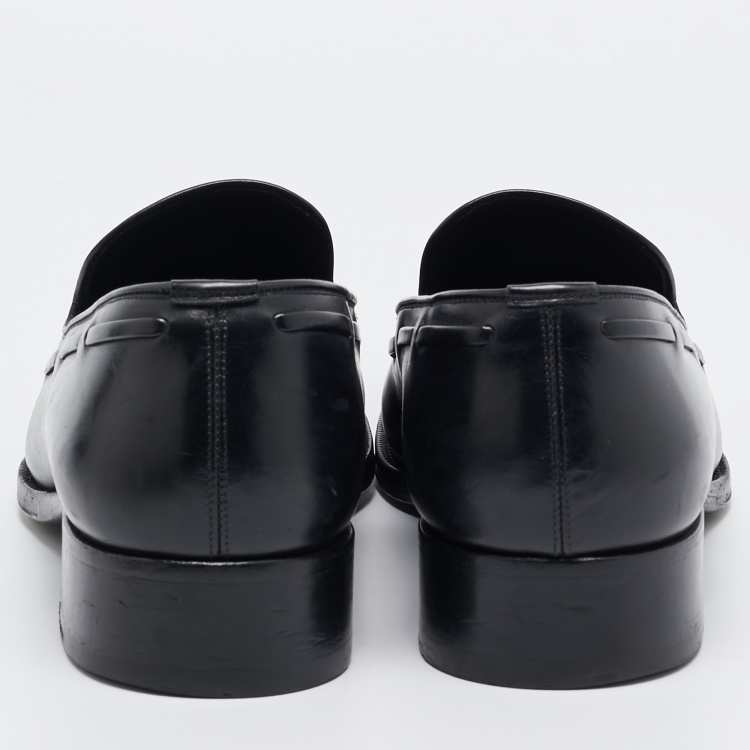 Pre Owned Tom Ford Black Leather  Slip On Loafers Size 44 