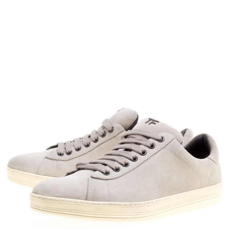 Pre Owned Tom Ford Grey Suede Russell Low Top Sneakers Size 41