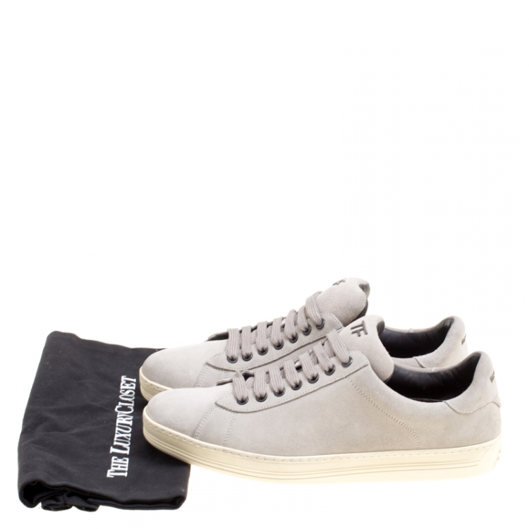 Pre Owned Tom Ford Grey Suede Russell Low Top Sneakers Size 41