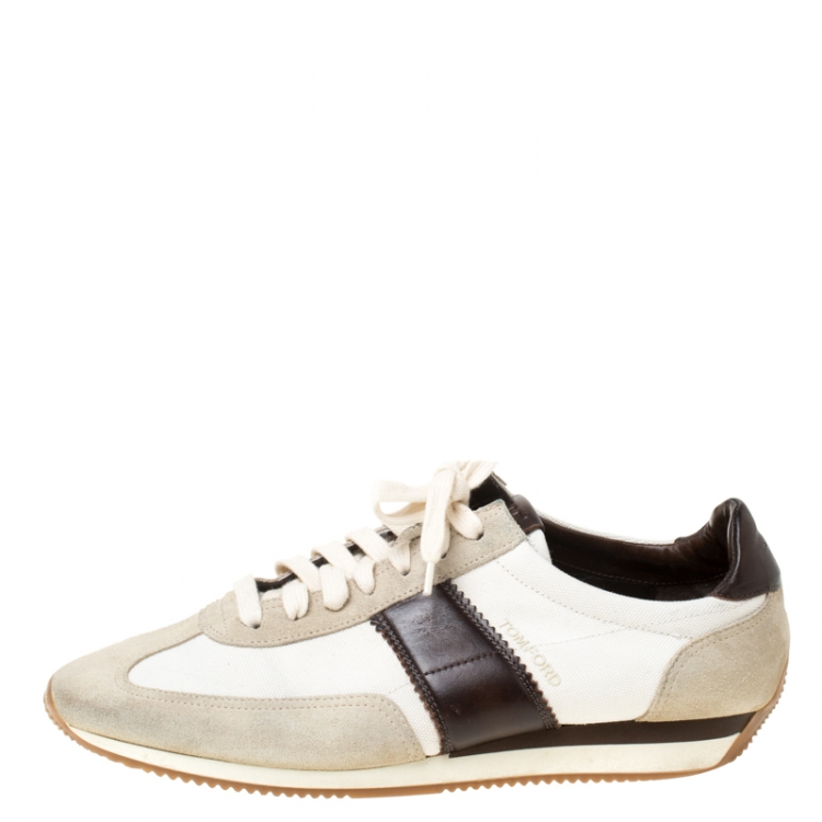 Tom Ford Tricolor Canvas And Suede Oxford Sneakers Size 43 Tom Ford | TLC