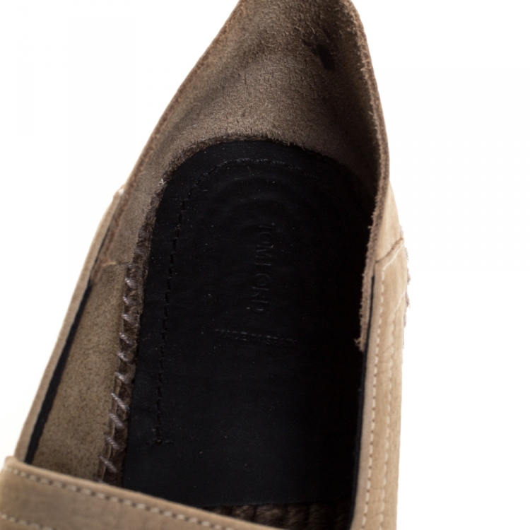 Pre Owned Tom Ford Beige Nubuck Barnes Espadrilles Size 45