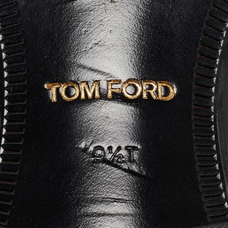 Pre Owned Tom Ford Black Patent Leather Lace Up Oxfords Size 43.5
