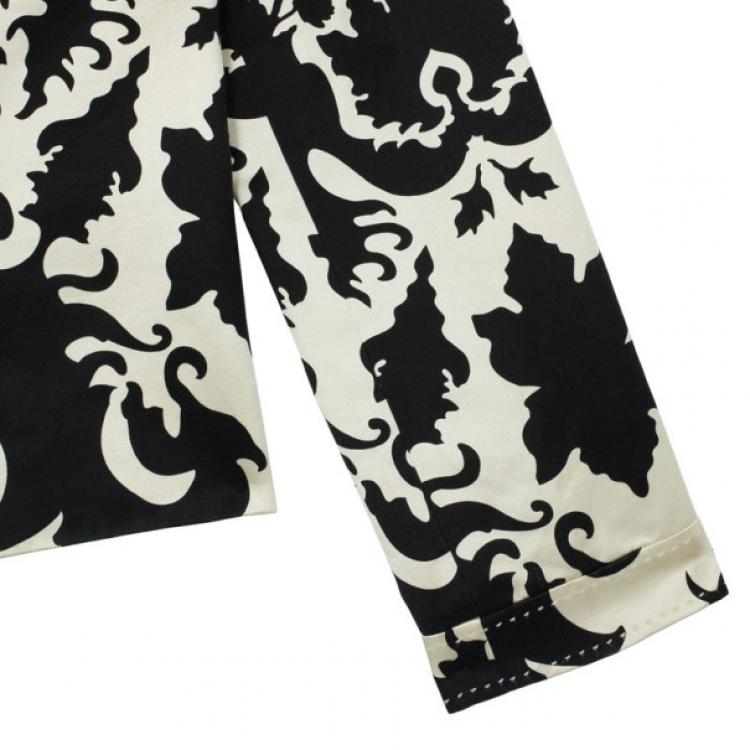 Pre Owned Tory Burch Monochrome Baroque Print Jacket S