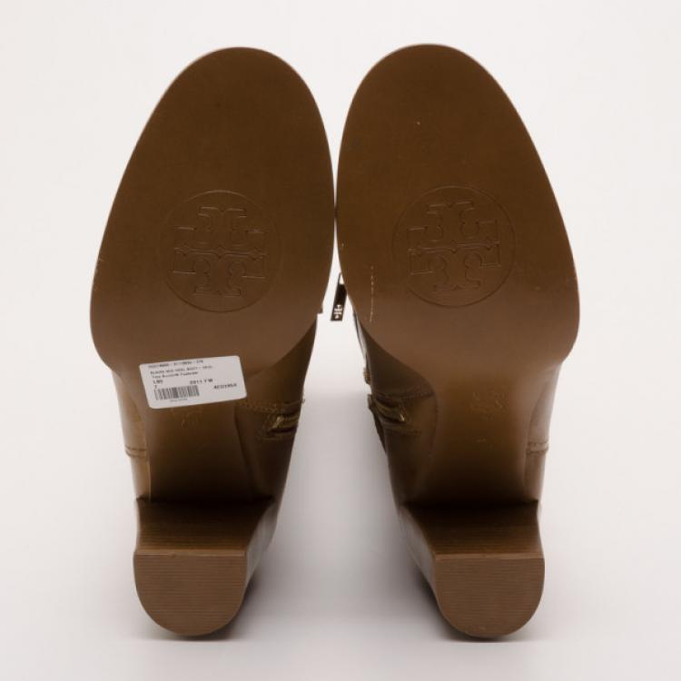 Pre Owned Tory Burch Blaire Mid-Heel Boots Size 37