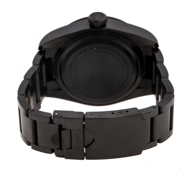 Pre Owned Tudor Black PVD Coated Stainless Steel Heritage Black Bay Dark 79230DK Men's Wristwatch 41 mm
