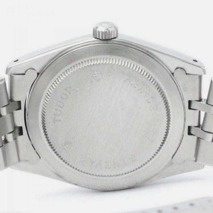 Pre Owned Tudor Pink Stainless Steel Prince Oysterdate 74000N Automatic Men's Wristwatch 34 mm