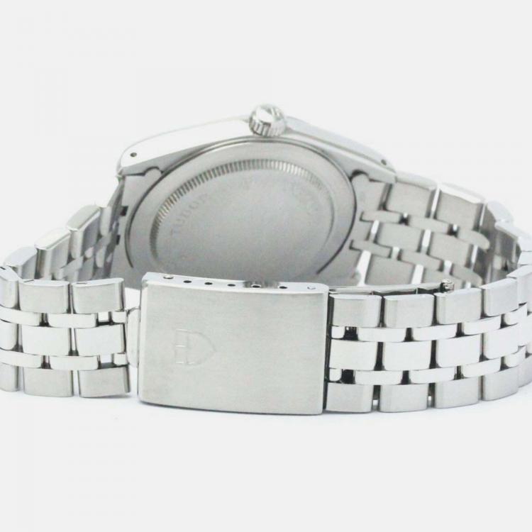 Pre Owned Tudor Pink Stainless Steel Prince Oysterdate 74000N Automatic Men's Wristwatch 34 mm