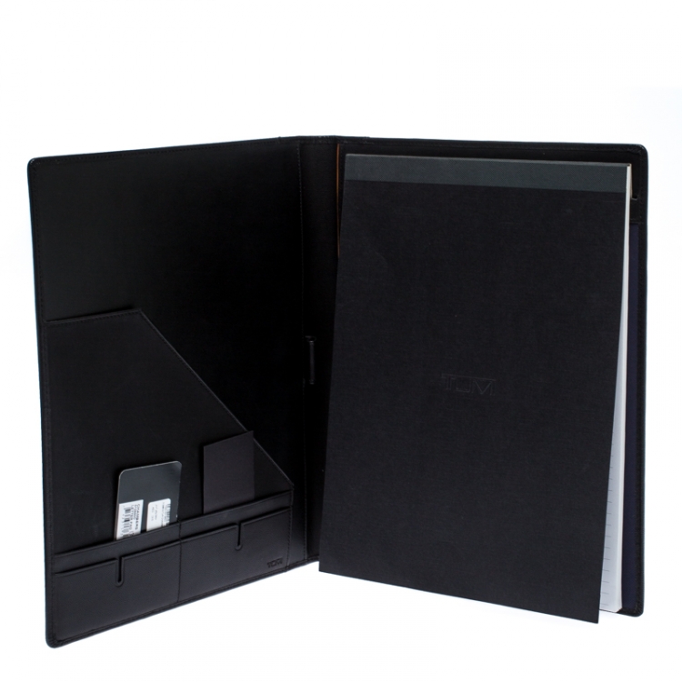 Pre Owned Tumi Black Leather Chambers Letter Pad Cover
