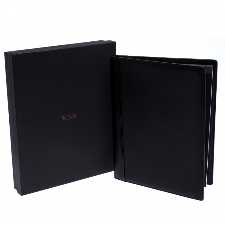 Pre Owned Tumi Black Leather Chambers Letter Pad Cover