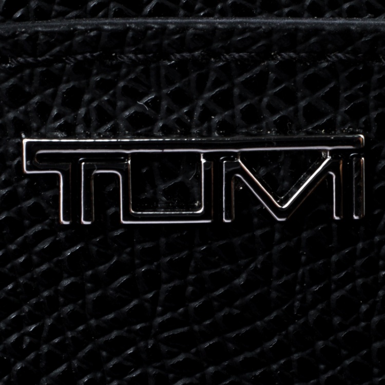 Pre Owned Tumi Black Leather Sinclair SLG Slim Card Case