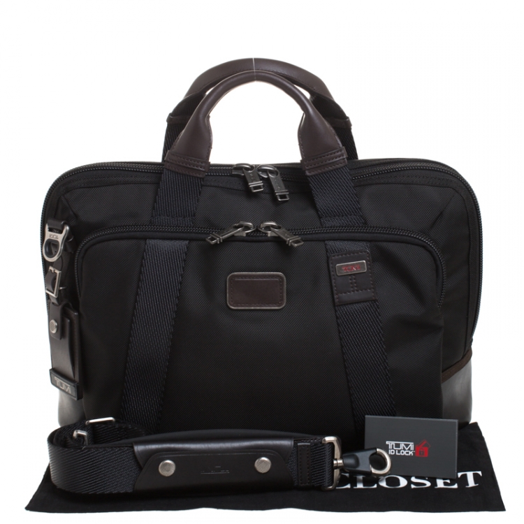 Pre Owned Tumi Black Nylon Alpha Bravo Hansen Briefcase
