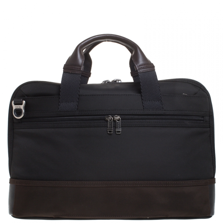 Pre Owned Tumi Black Nylon Alpha Bravo Hansen Briefcase