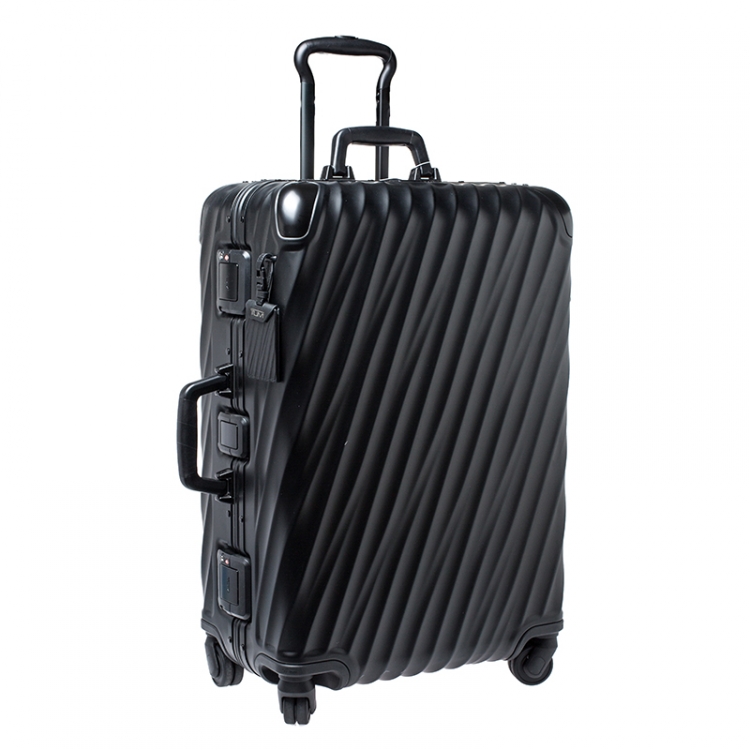 Pre Owned TUMI Silver Aluminum 4 Wheel Short Trip Packing Case 19 Degrees Luggage 65