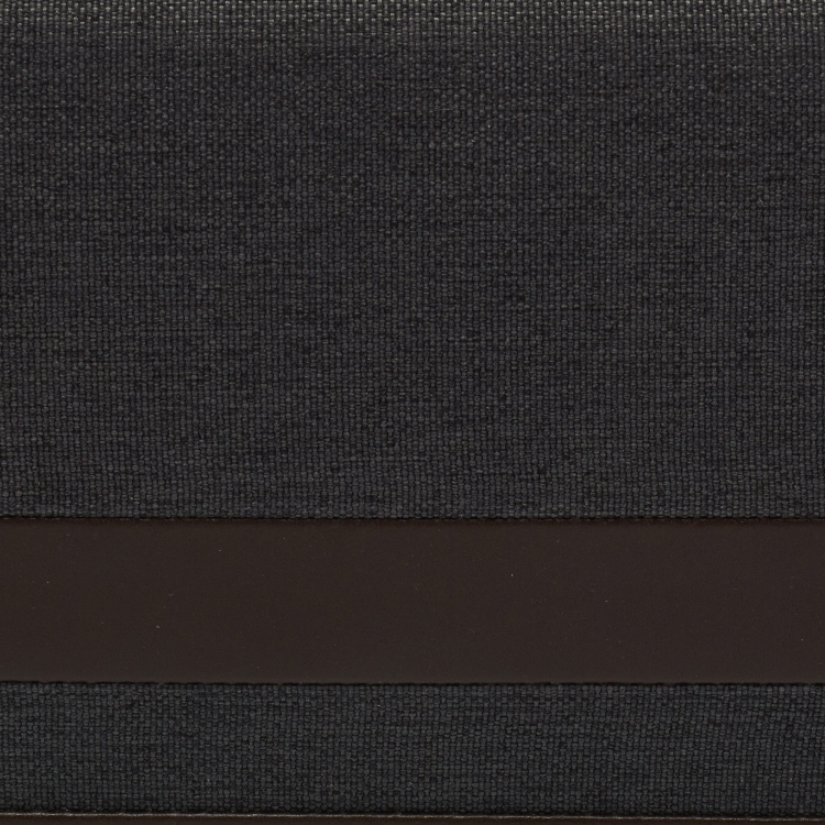 Pre Owned TUMI Grey/Brown Canvas and Leather Travel Zip Around Wallet 