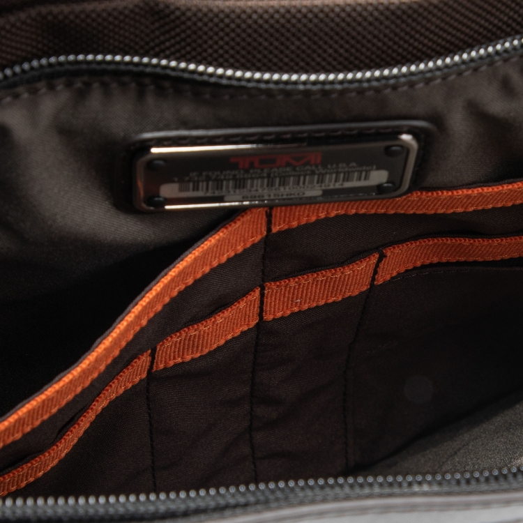 Pre Owned Tumi Black/Brown Nylon and Leather Burke Portfolio Slim Bag