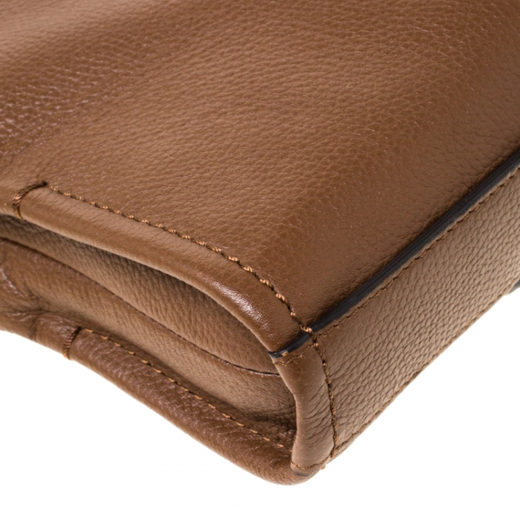Pre Owned Tumi Brown Leather Seneca Slim Briefcase