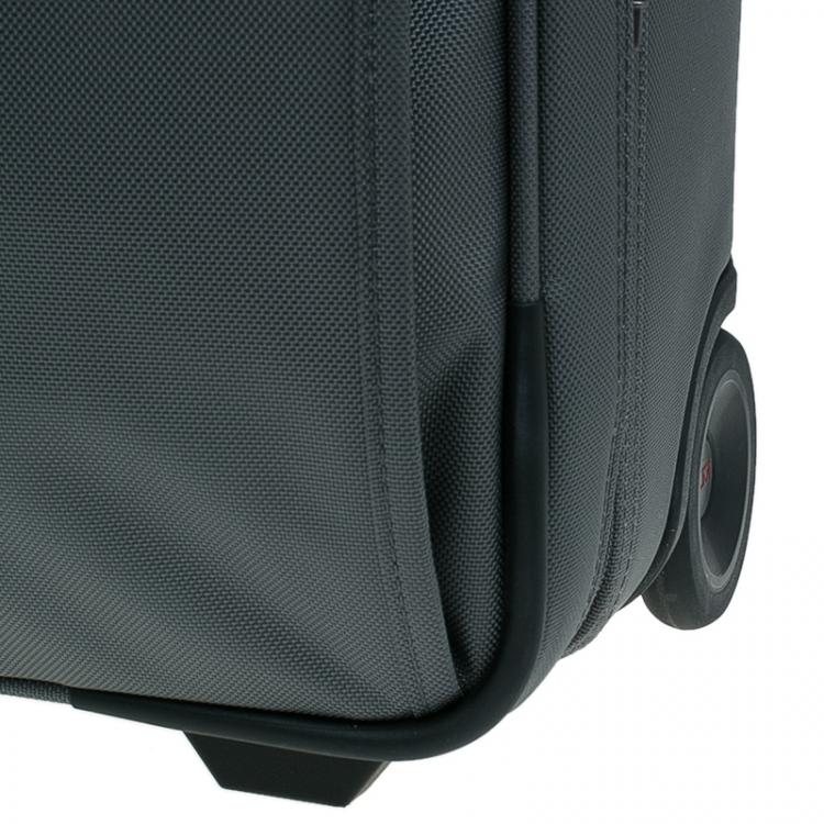 Pre Owned Tumi Grey/Orange Nylon Alpha 2 Expandable 2 Wheel Carry On Luggage