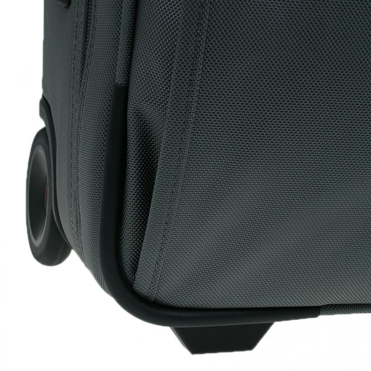 Pre Owned Tumi Grey/Orange Nylon Alpha 2 Expandable 2 Wheel Carry On Luggage