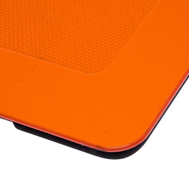 Pre Owned Tumi Orange/Black Leather and Rubber Prism iPad Air 2 Case