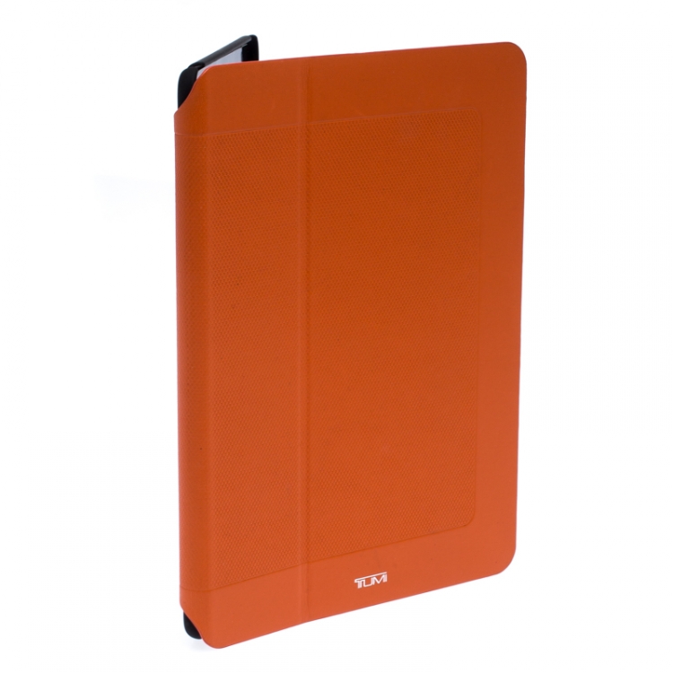 Pre Owned Tumi Orange/Black Leather and Rubber Prism iPad Air 2 Case