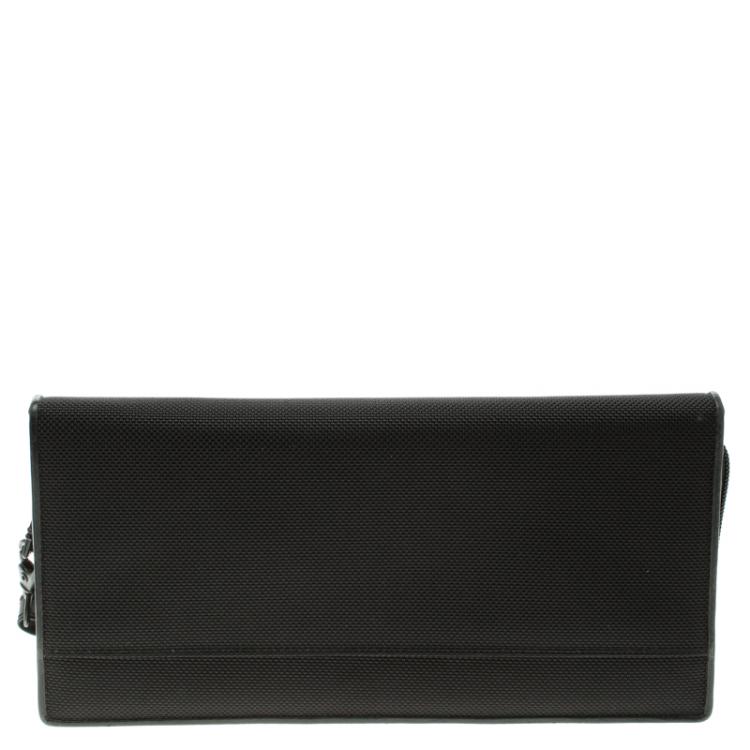Pre Owned Tumi Black Nylon Zip Around Travel Organizer Wallet
