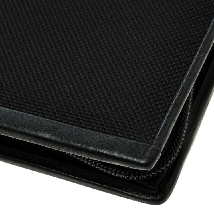 Pre Owned Tumi Black Nylon Zip Around Travel Organizer Wallet