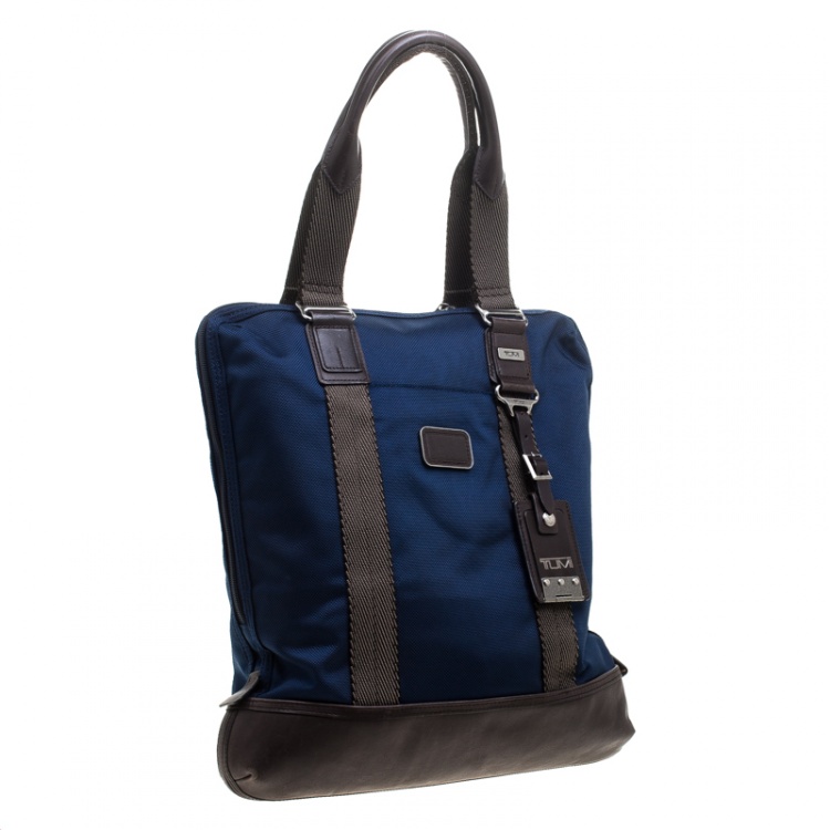 Pre Owned TUMI Blue/Brown Nylon Alpha Bravo Beaufort Tote