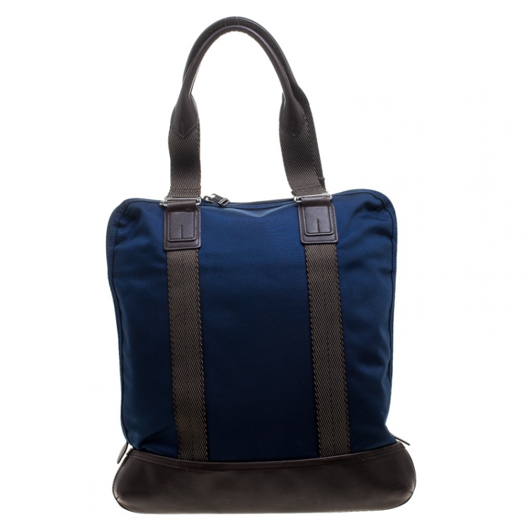 Pre Owned TUMI Blue/Brown Nylon Alpha Bravo Beaufort Tote