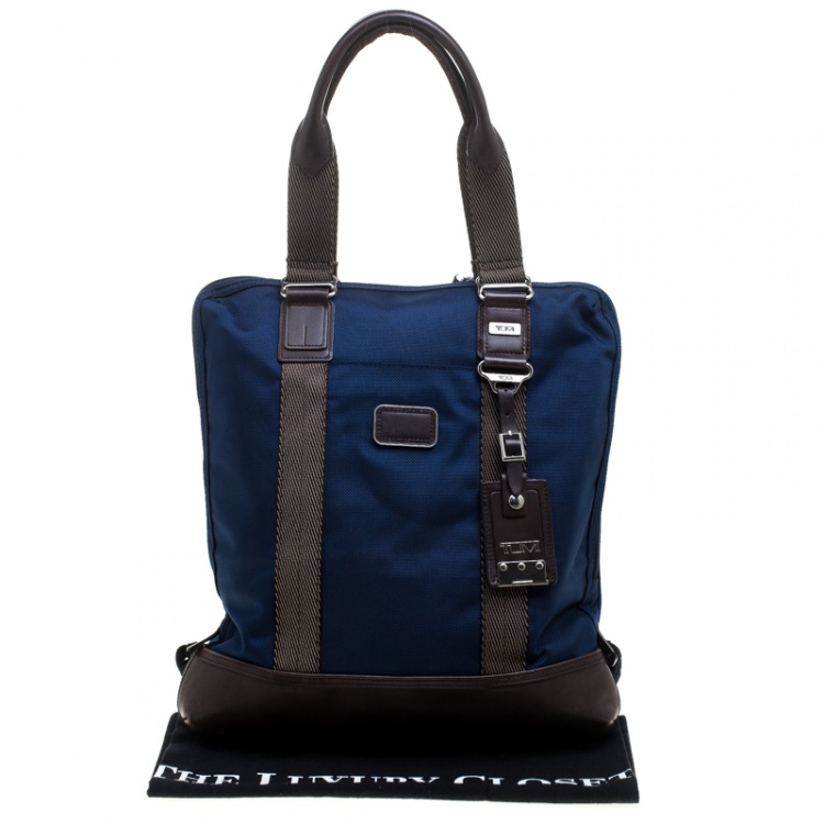 Pre Owned TUMI Blue/Brown Nylon Alpha Bravo Beaufort Tote