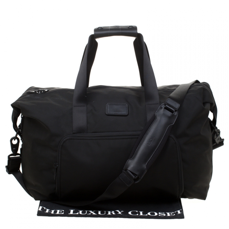 Pre Owned TUMI Black Nylon Alpha 2 Double Expansion Duffel Bag