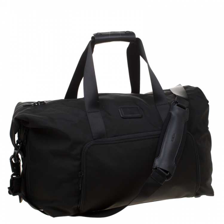 Pre Owned TUMI Black Nylon Alpha 2 Double Expansion Duffel Bag