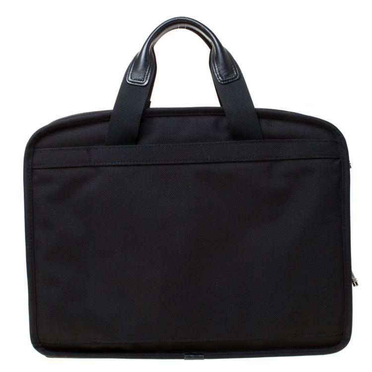 Pre Owned Tumi Black Nylon Alpha T-Pass Expandable Laptop Briefcase